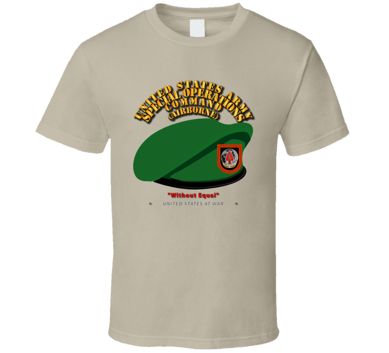 Usasoc - Beret Flash New W Txt T Shirt