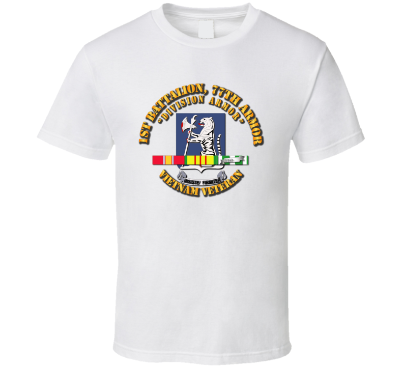1st Bn 77th Armor W Vn Svc Ribbon T Shirt