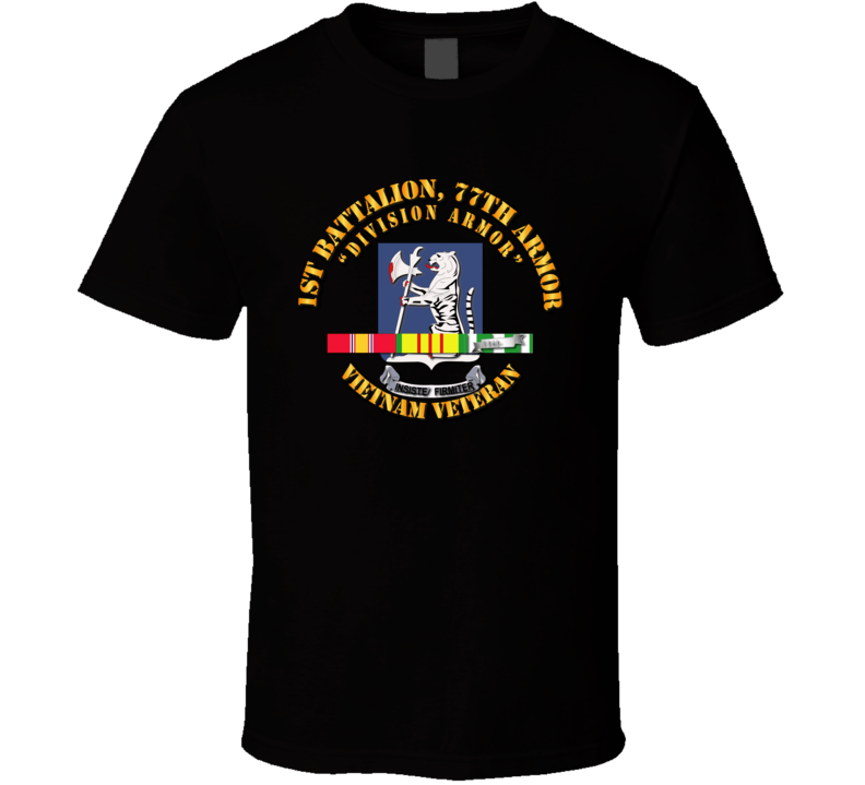 1st Bn 77th Armor W Vn Svc Ribbon T Shirt