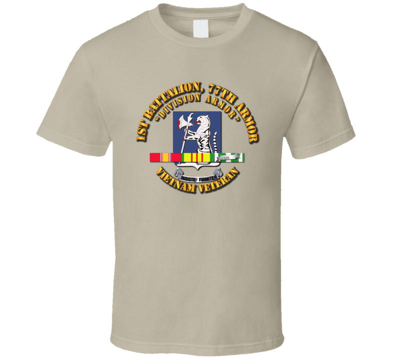 1st Bn 77th Armor W Vn Svc Ribbon T Shirt