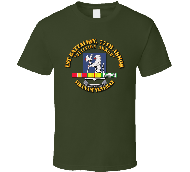 1st Bn 77th Armor W Vn Svc Ribbon T Shirt