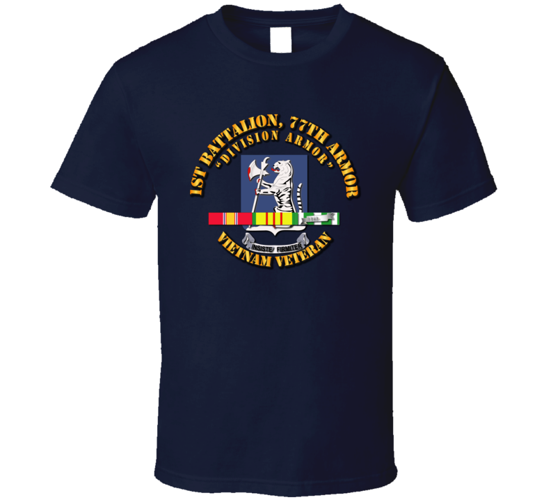 1st Bn 77th Armor W Vn Svc Ribbon T Shirt