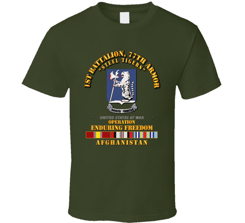 1st Bn 77th Armor - W Afg Svc Ribbons - Oef T Shirt