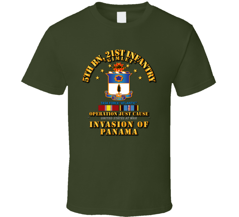 Just Cause - 5th Bn 21st Infantry W Svc Ribbons T Shirt