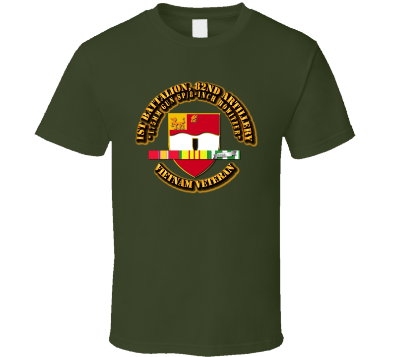 1st Battalion, 82nd Artillery (175mm Gun Sp)/8-inch) With Svc Ribbon T Shirt