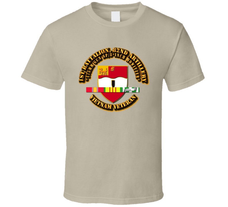 1st Battalion, 82nd Artillery (175mm Gun Sp)/8-inch) With Svc Ribbon T Shirt