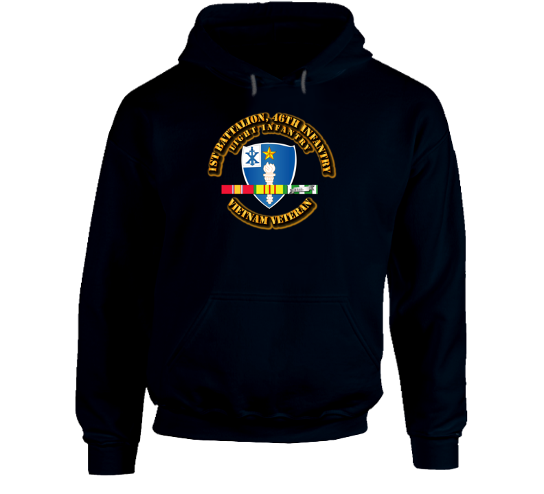 1st Battalion, 46th Infantry (Light Infantry) With Svc Ribbon Hoodie