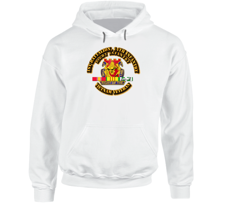 1st Battalion, 14th Infantry (Light Infantry) Wth Svc Ribbon Hoodie