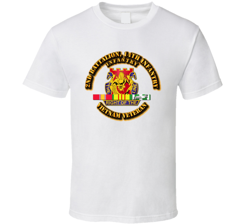 2nd Battalion, 14th Infantry (Infantry) With Svc Ribbon T Shirt