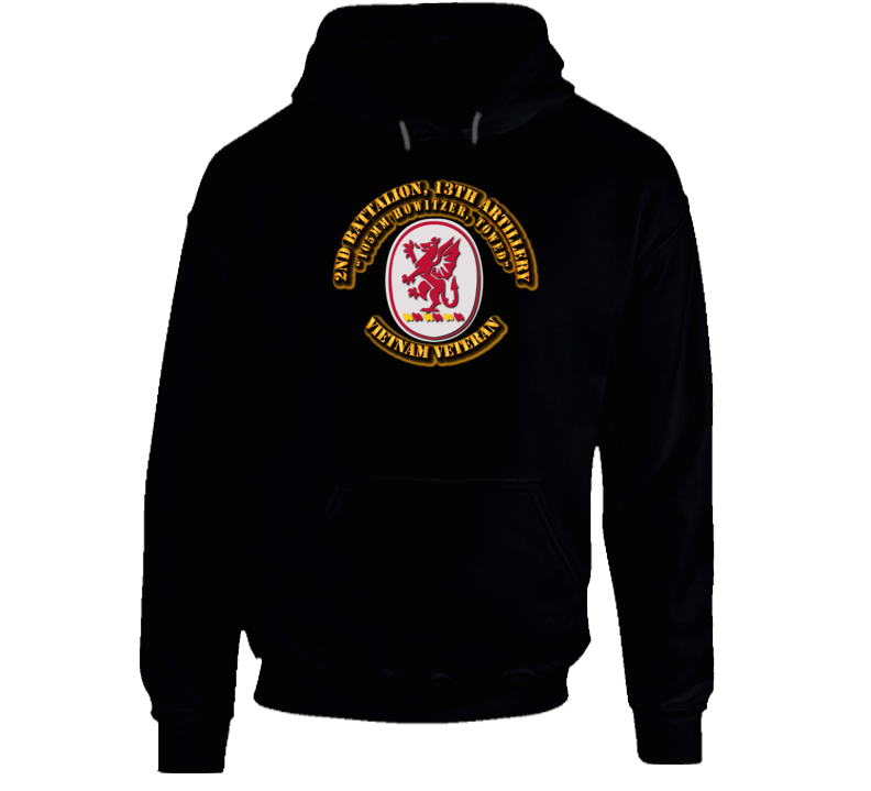 2nd Battalion, 13th Artillery (105 Mm Howitzer Towed) Without Svc Ribbon Hoodie