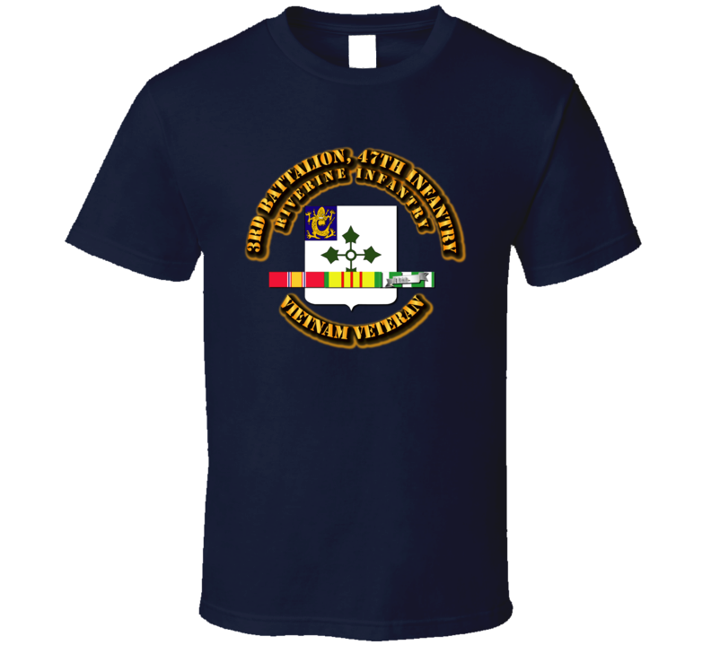 3rd Battalion, 47th Infantry (Riverine Infantry) With Svc Ribbon T Shirt