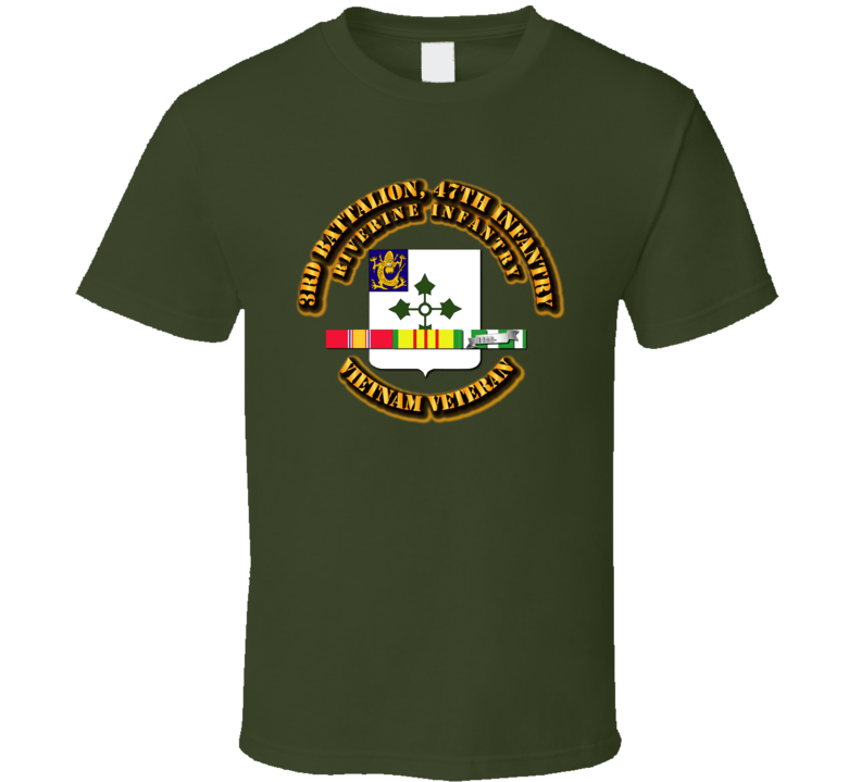 3rd Battalion, 47th Infantry (Riverine Infantry) With Svc Ribbon T Shirt