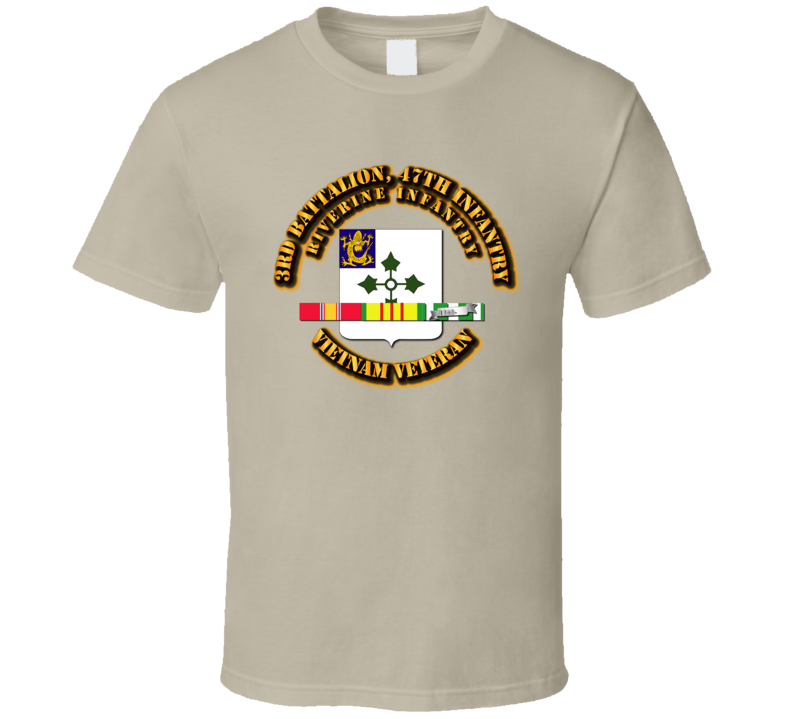 3rd Battalion, 47th Infantry (Riverine Infantry) With Svc Ribbon T Shirt
