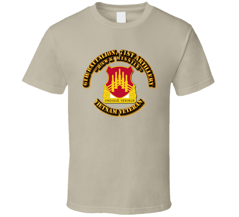 6th Battalion, 71st Artillery(hawk Missile) Without Svc Ribbon T Shirt