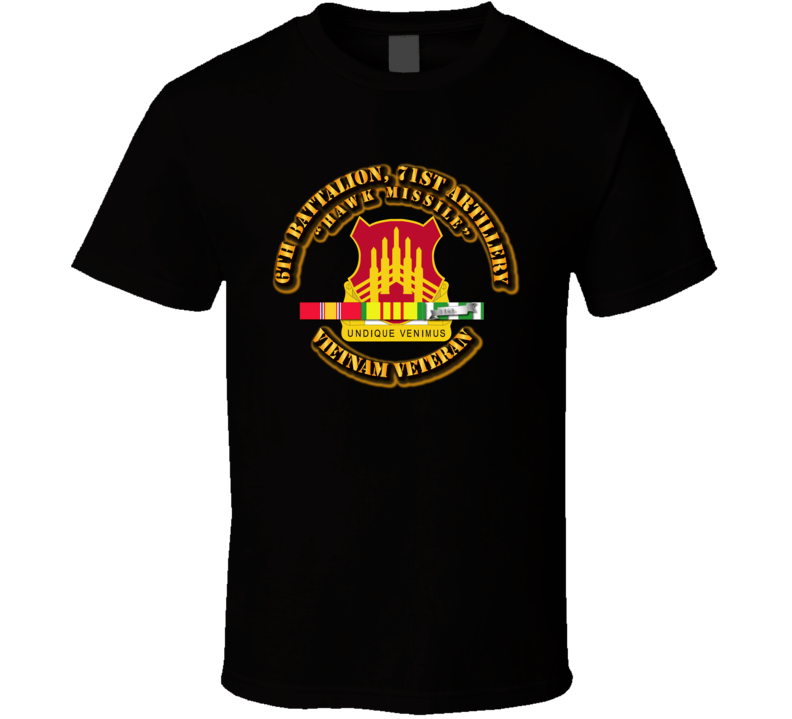 6th Battalion, 71st Artillery(hawk Missile) With Svc Ribbon T Shirt