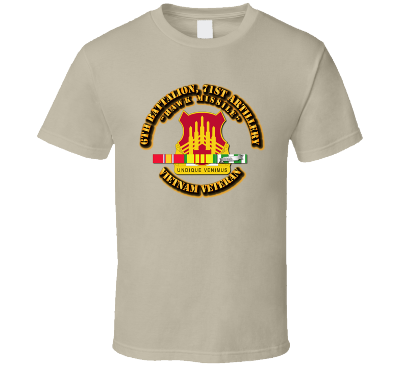 6th Battalion, 71st Artillery(hawk Missile) With Svc Ribbon T Shirt
