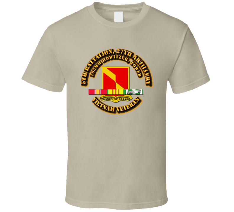 5th Battalion, 27th Artillery (105mm Howitzer Towed) With Svc Ribbon T Shirt