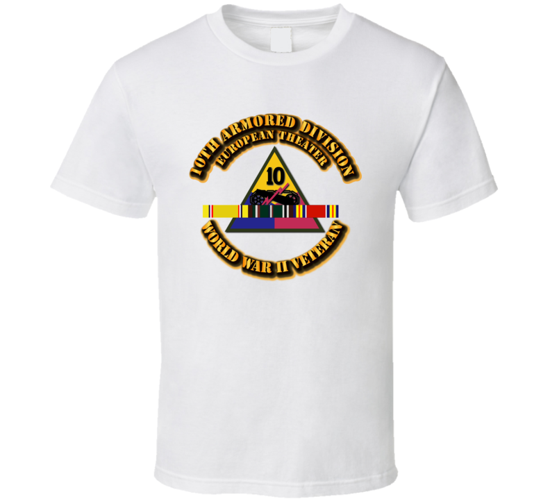Army - Ssi - 10th Armored Division - Europe - Wwii T Shirt