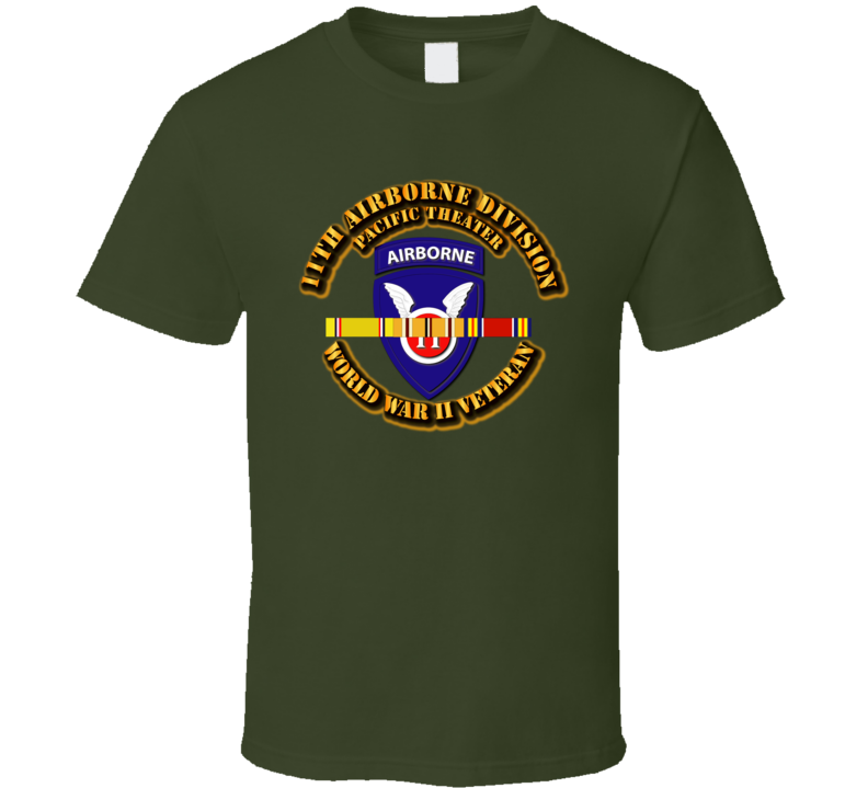 Army - Ssi - 11th  Airborne Division - Pacific - Wwii T Shirt