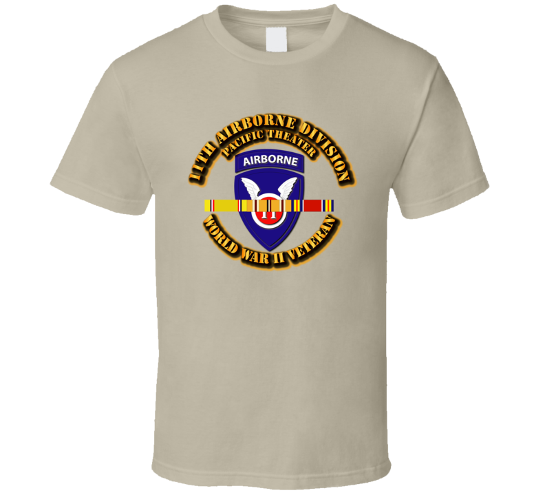 Army - Ssi - 11th  Airborne Division - Pacific - Wwii T Shirt