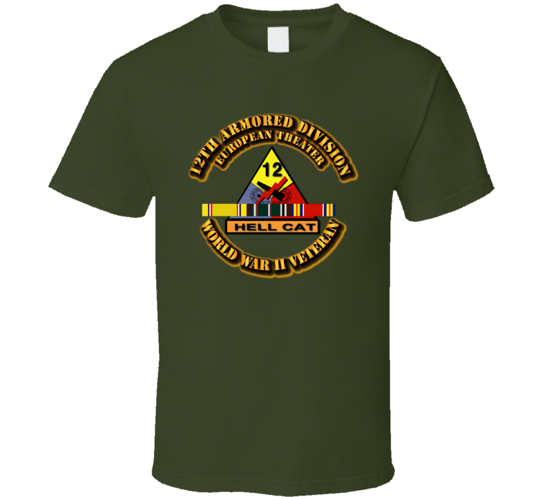 Army - Ssi - 12th Armored Division - Europe - Wwii T Shirt