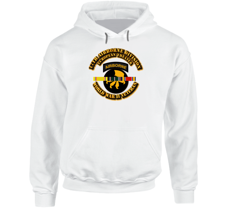 Army - Ssi - 17th  Airborne Division - Europe - Wwii Hoodie