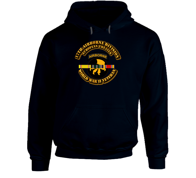 Army - Ssi - 17th  Airborne Division - Europe - Wwii Hoodie