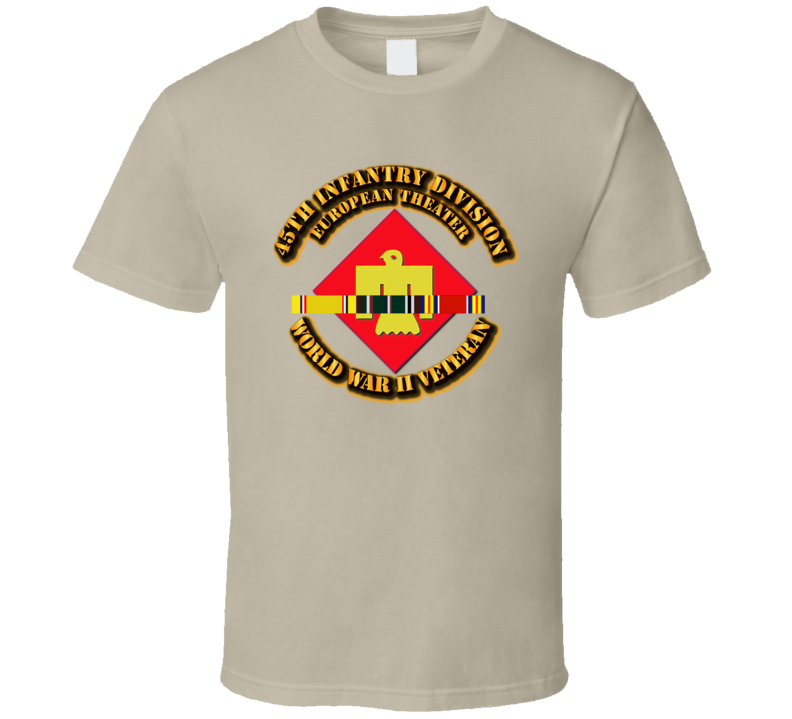 Army - Ssi - 45th Infantry Division - Europe- Wwii T Shirt