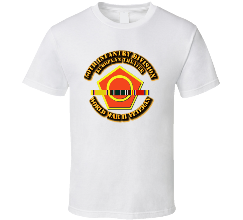 Army - Ssi - 50th Infantry Division - Europe - Wwii T Shirt