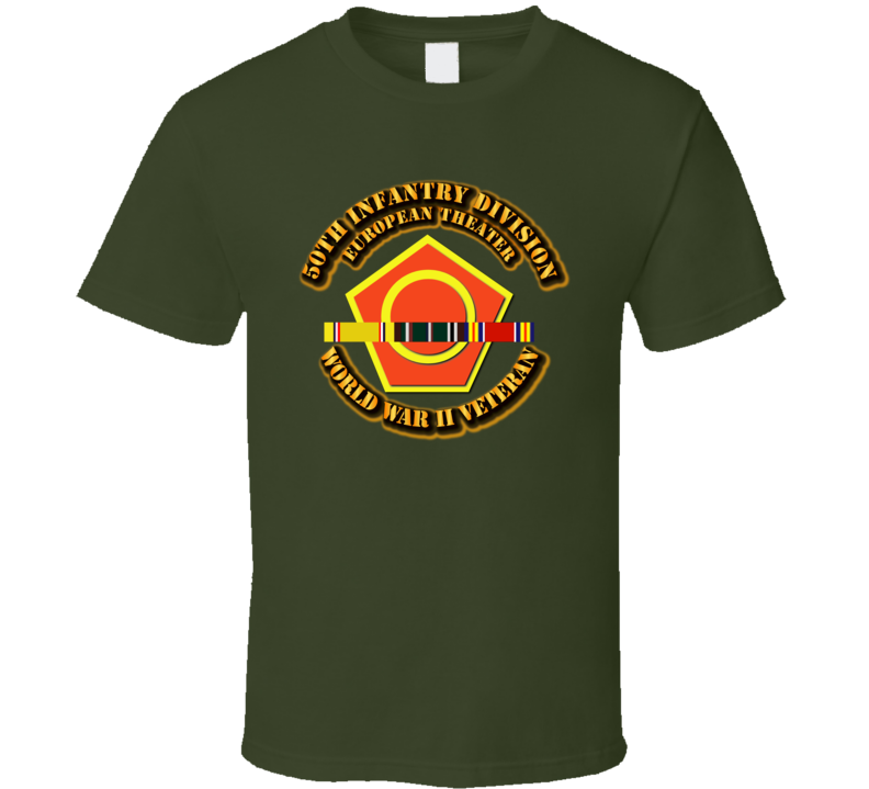 Army - Ssi - 50th Infantry Division - Europe - Wwii T Shirt
