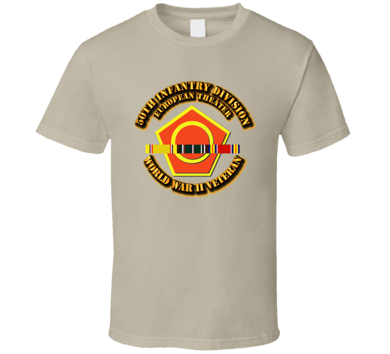 Army - Ssi - 50th Infantry Division - Europe - Wwii T Shirt