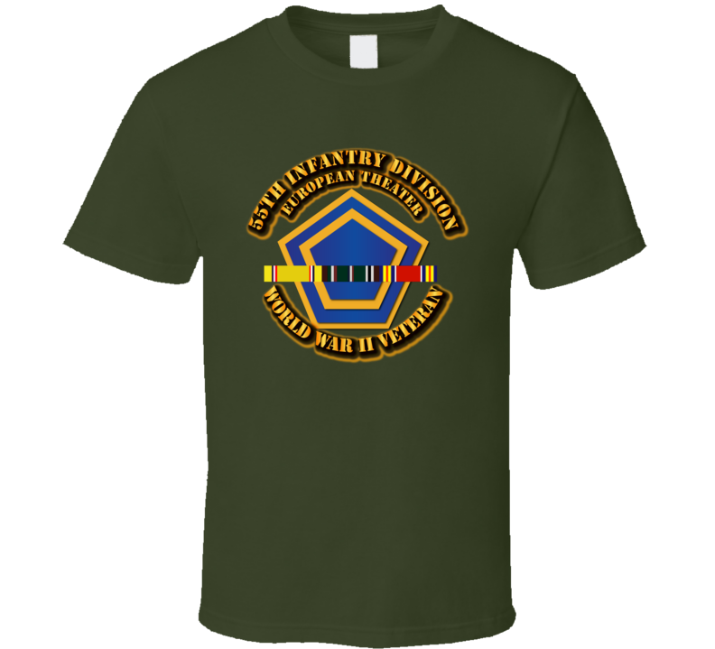 Army - Ssi - 55th Infantry Division - Europe- Wwii T Shirt