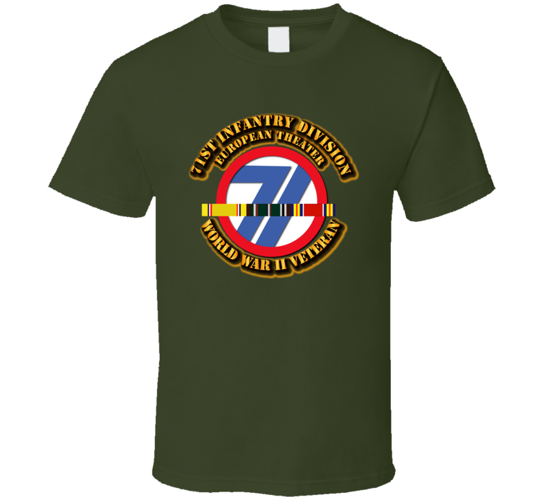 Army - Ssi - 71st Infantry Division - Europe- Wwii T Shirt