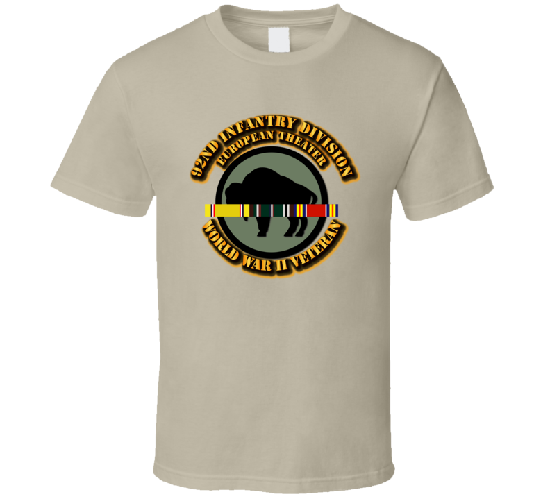 Army - Ssi - 92nd Infantry Division - Europe - Wwii T Shirt