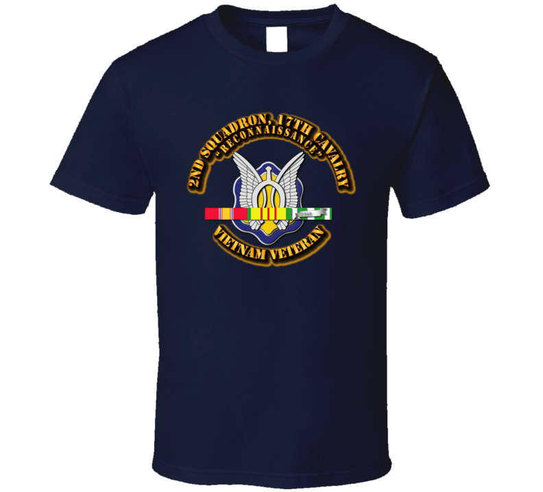 2nd Squadron, 17th Cavalry (Reconnaissance) With Vn Svc Ribbon T Shirt