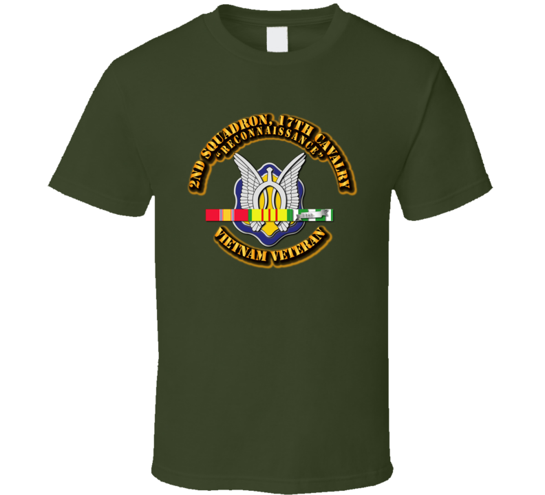 2nd Squadron, 17th Cavalry (Reconnaissance) With Vn Svc Ribbon T Shirt