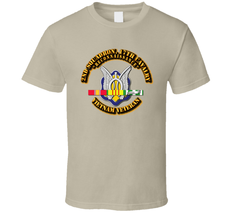 2nd Squadron, 17th Cavalry (Reconnaissance) With Vn Svc Ribbon T Shirt