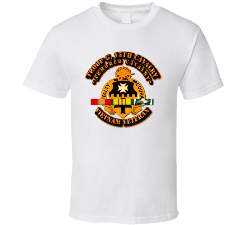 Troop G, 15th Cavalry (armored Cavalry) With Svc Ribbons T Shirt