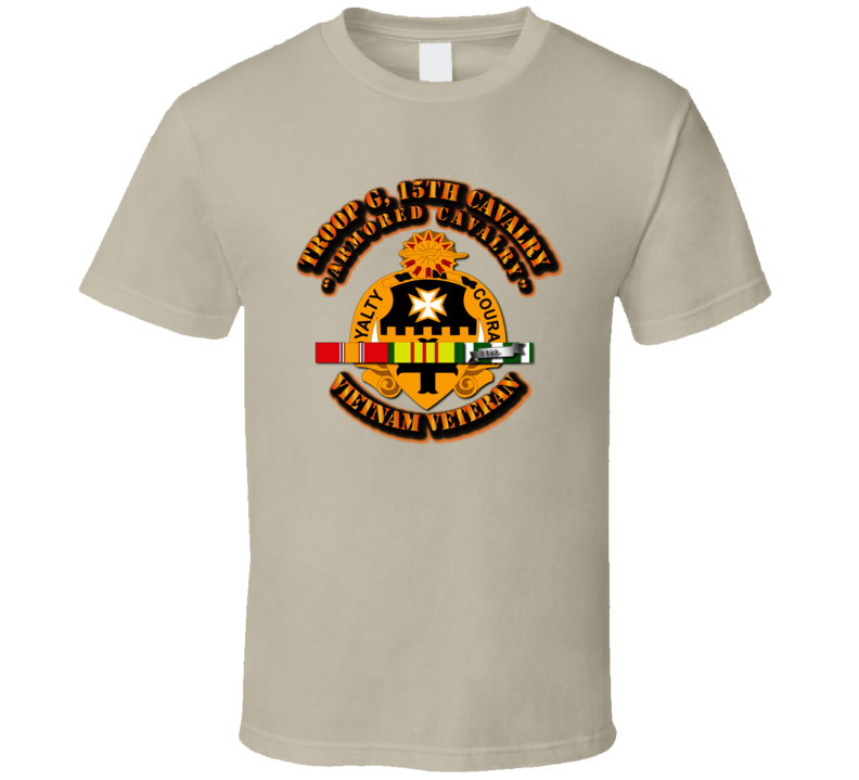 Troop G, 15th Cavalry (armored Cavalry) With Svc Ribbons T Shirt
