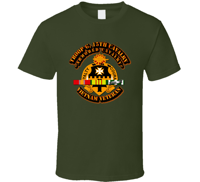 Troop G, 15th Cavalry (armored Cavalry) With Svc Ribbons T Shirt