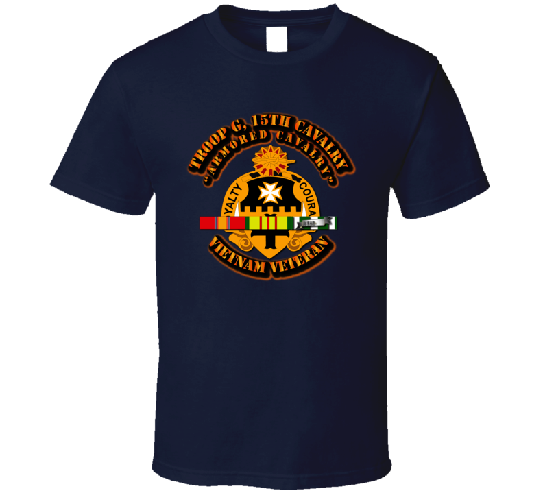 Troop G, 15th Cavalry (armored Cavalry) With Svc Ribbons T Shirt
