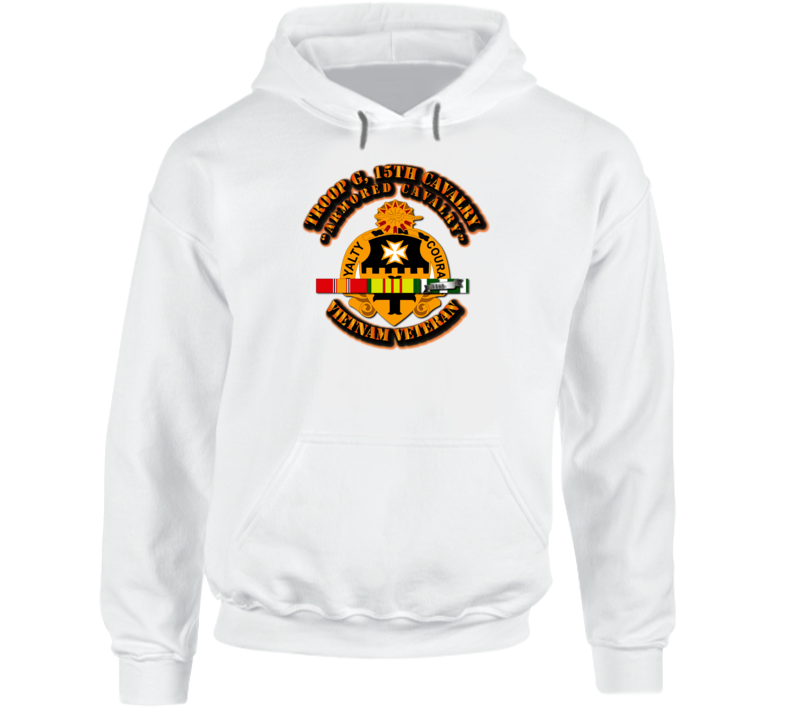 Troop G, 15th Cavalry (armored Cavalry) With Svc Ribbons Hoodie