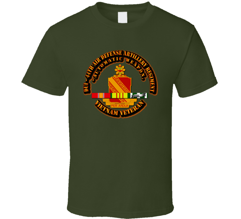 Dui - 44th Air Defense Artillery Regiment With Svc Ribbon T Shirt