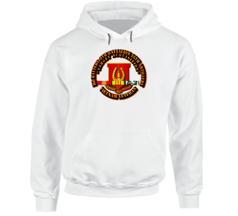 Hq Battery, 8th Battalion 26th Artillery With Svc Ribbon Hoodie