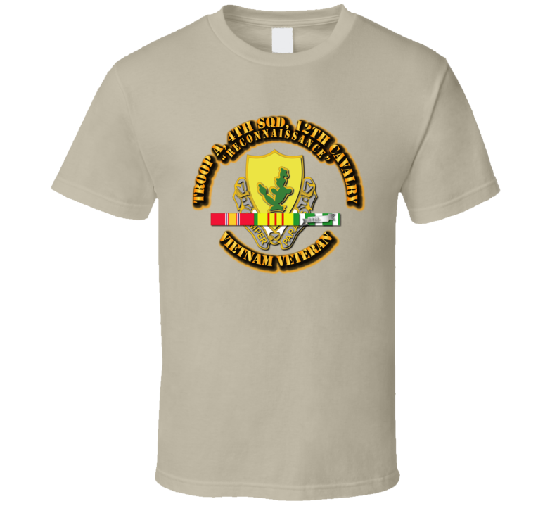 Troop A, 4th Squadron, 12th Cavalry With Svc Ribbon T Shirt