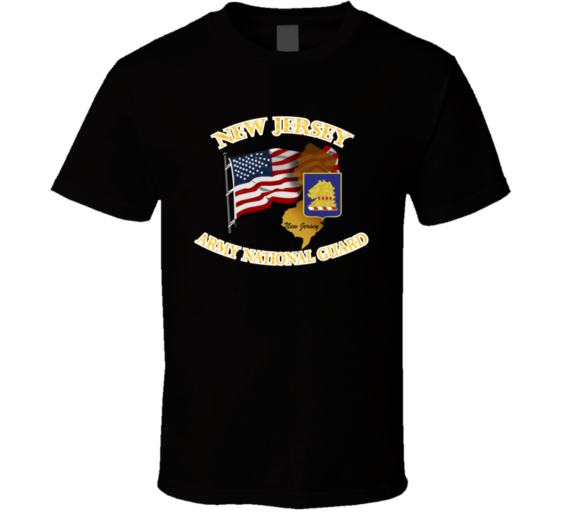 Dui- Army National Guard New Jersey With Flag T Shirt
