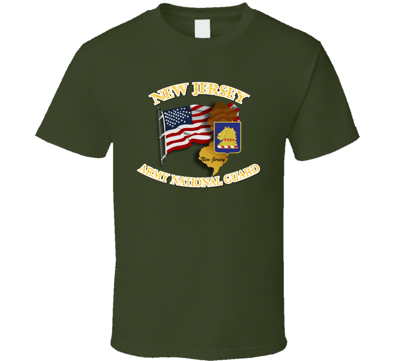 Dui- Army National Guard New Jersey With Flag T Shirt