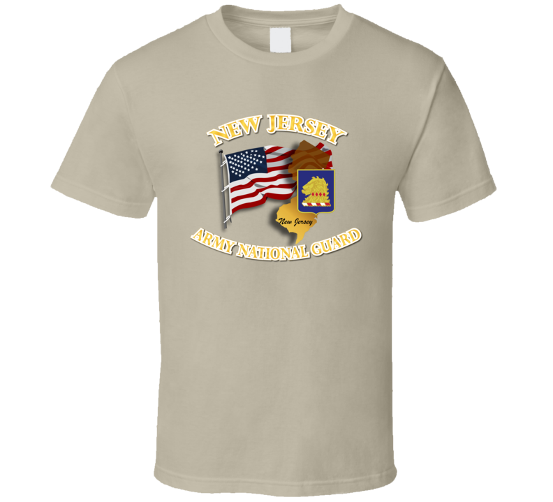 Dui- Army National Guard New Jersey With Flag T Shirt
