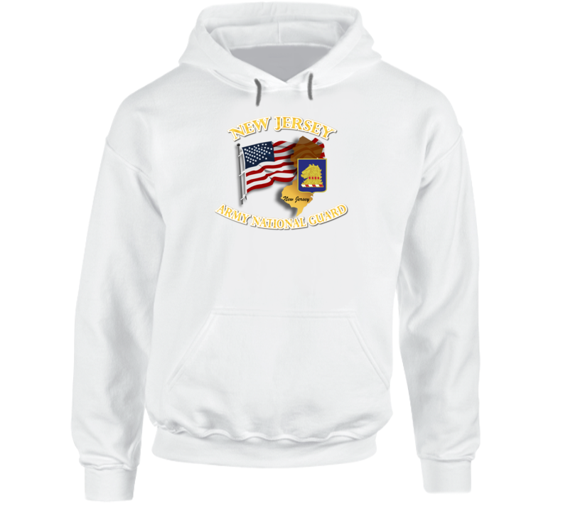 Dui- Army National Guard New Jersey With Flag Hoodie