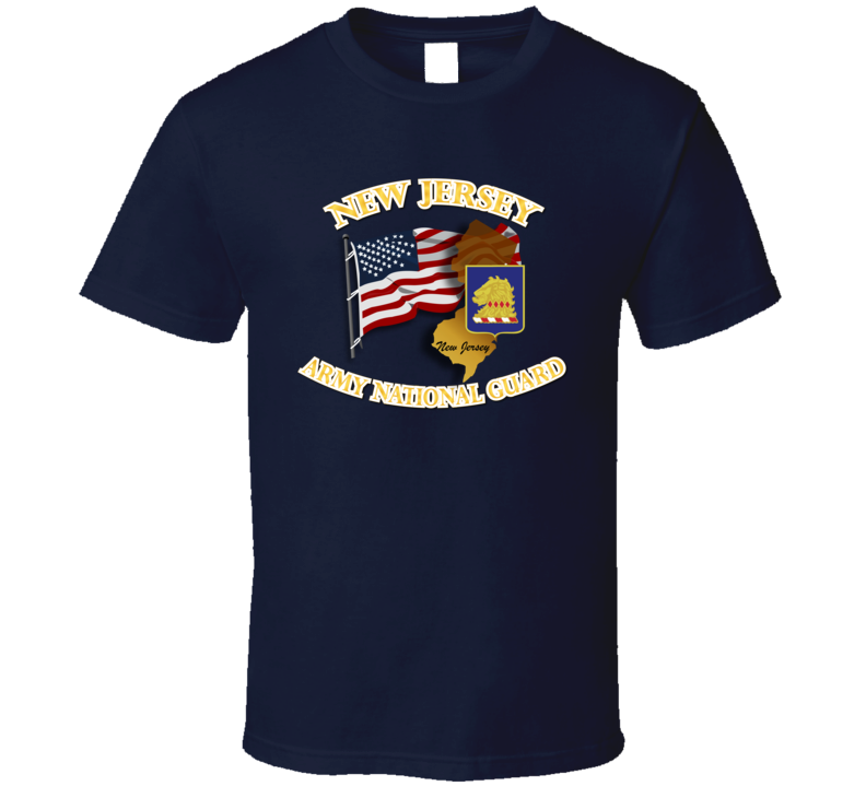 Dui- Army National Guard New Jersey With Flag T Shirt